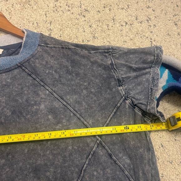 We The Free Gray and Blue Patchwork Top - Picture 13 of 15